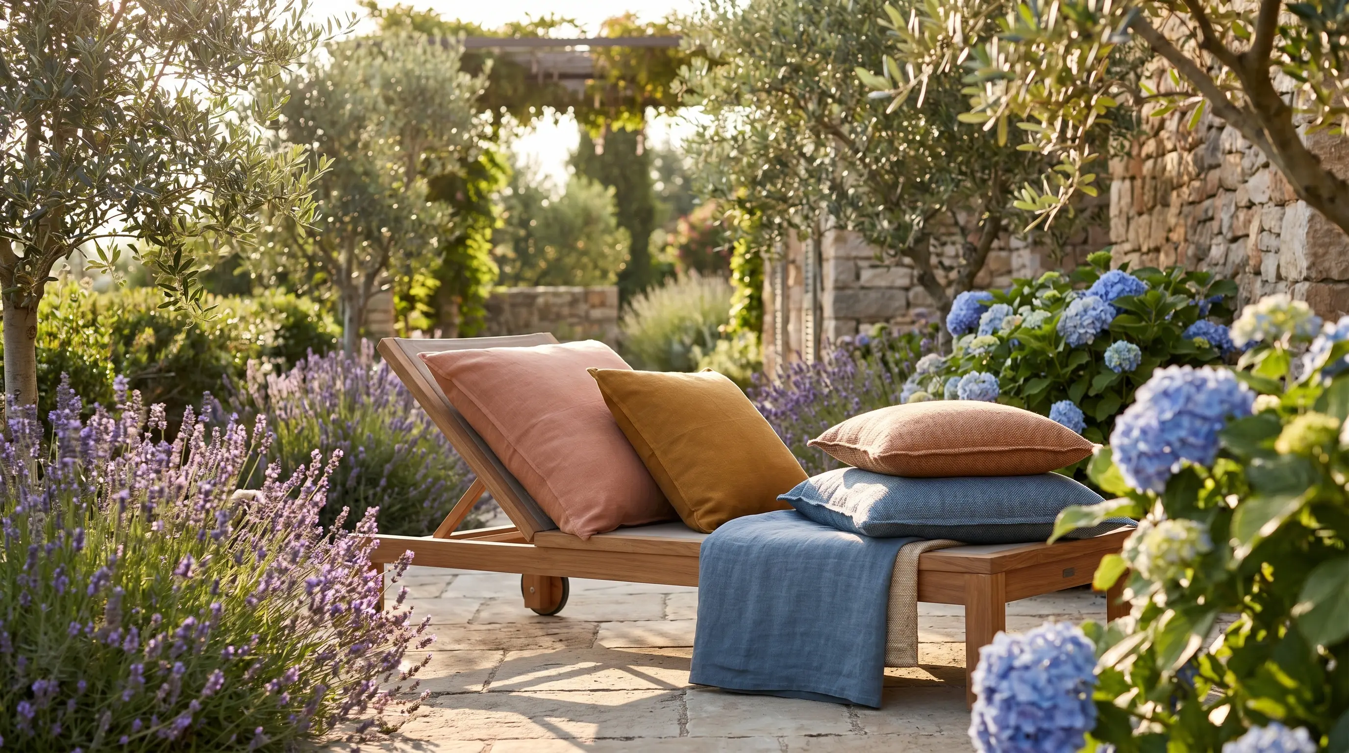 ¿Cómo combinar tus cojines de exterior con plantas y flores?